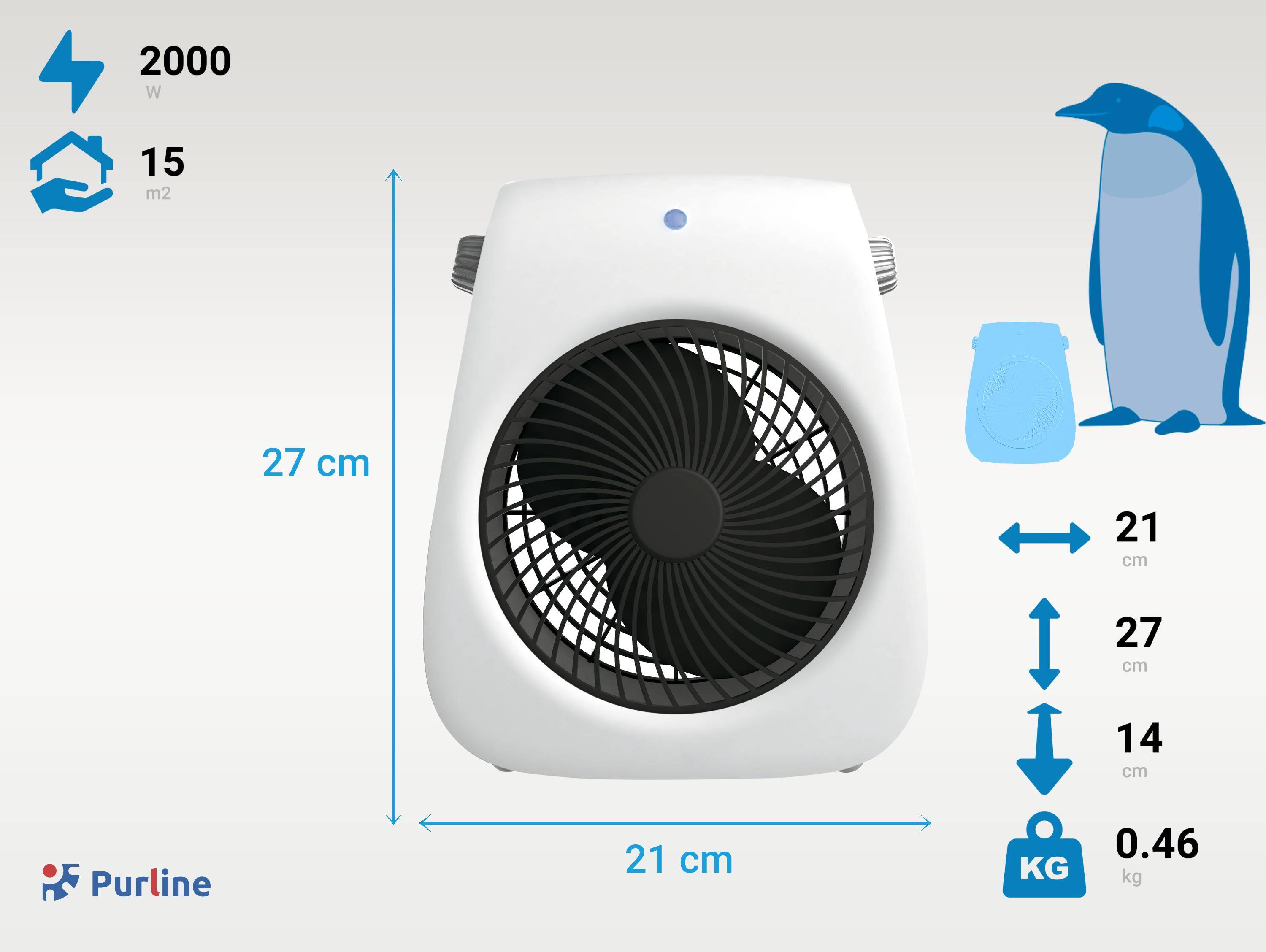 Chauffage de sol vertical 2000W - Purline - Image 3