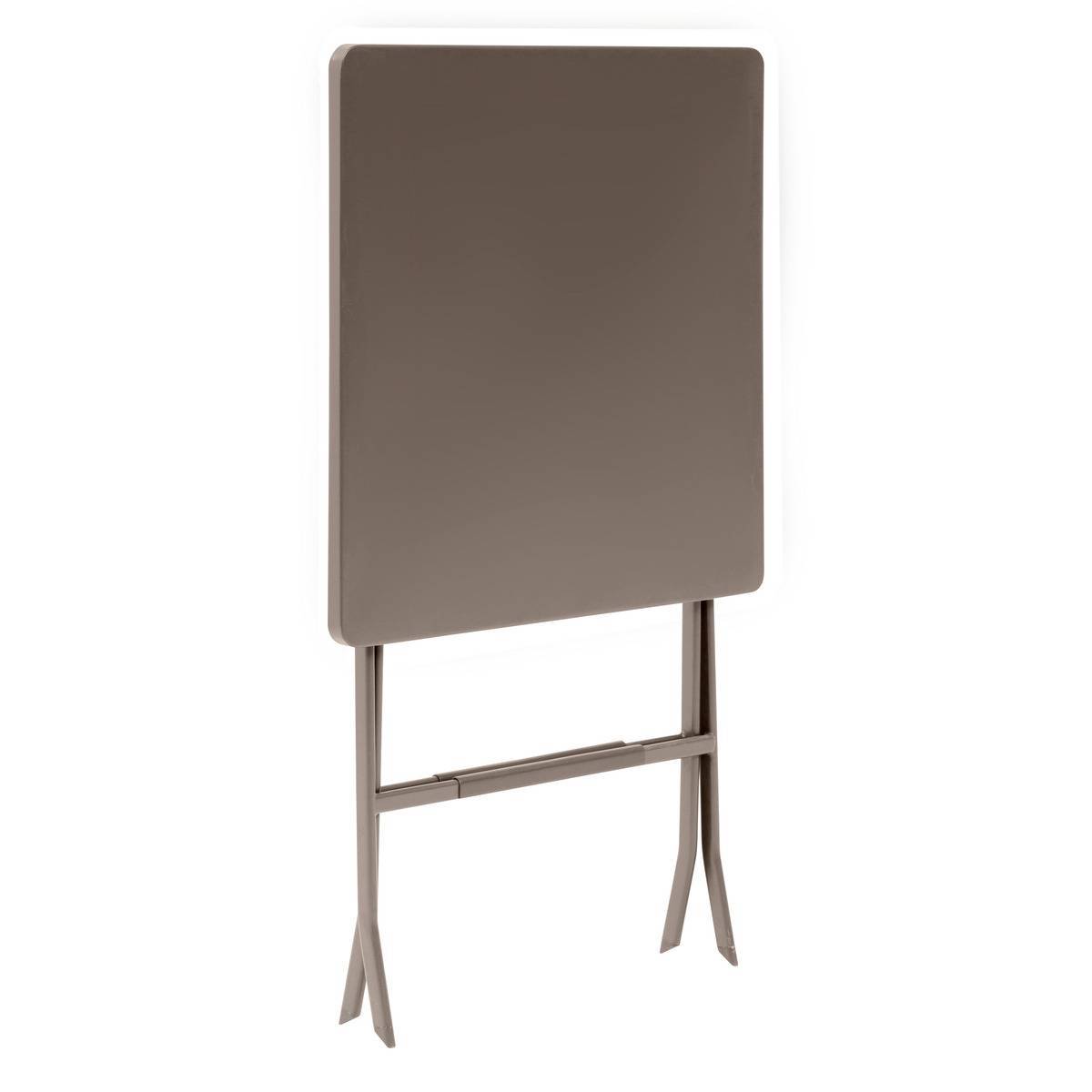 Hesperide - Table haute pliante de jardin "Greensboro" tonka 2 places en acier traité époxy Hespéride - Image 3