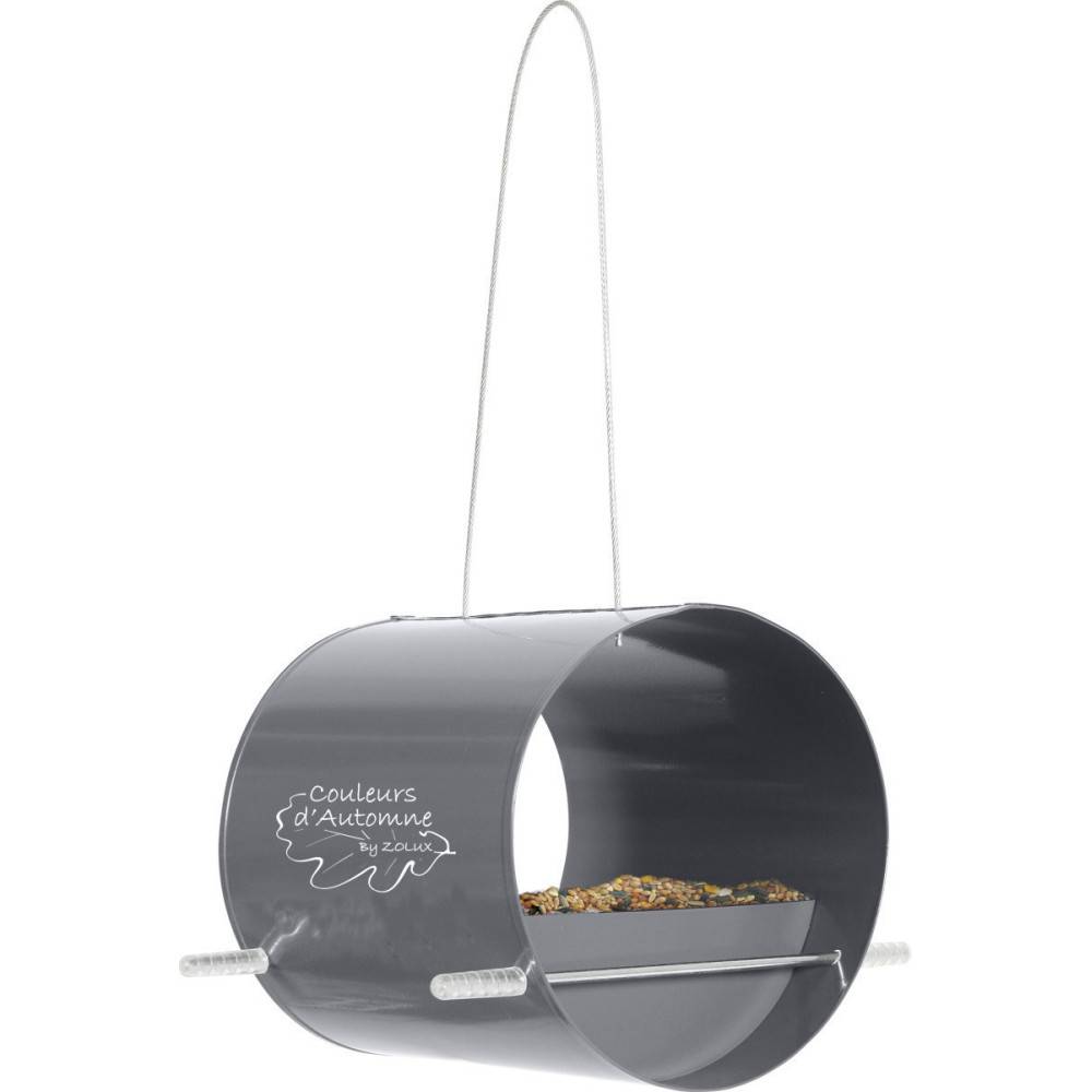 Zolux - Mangeoire petit tonneau ardoise   ø 14 cm pour oiseaux - Image 1