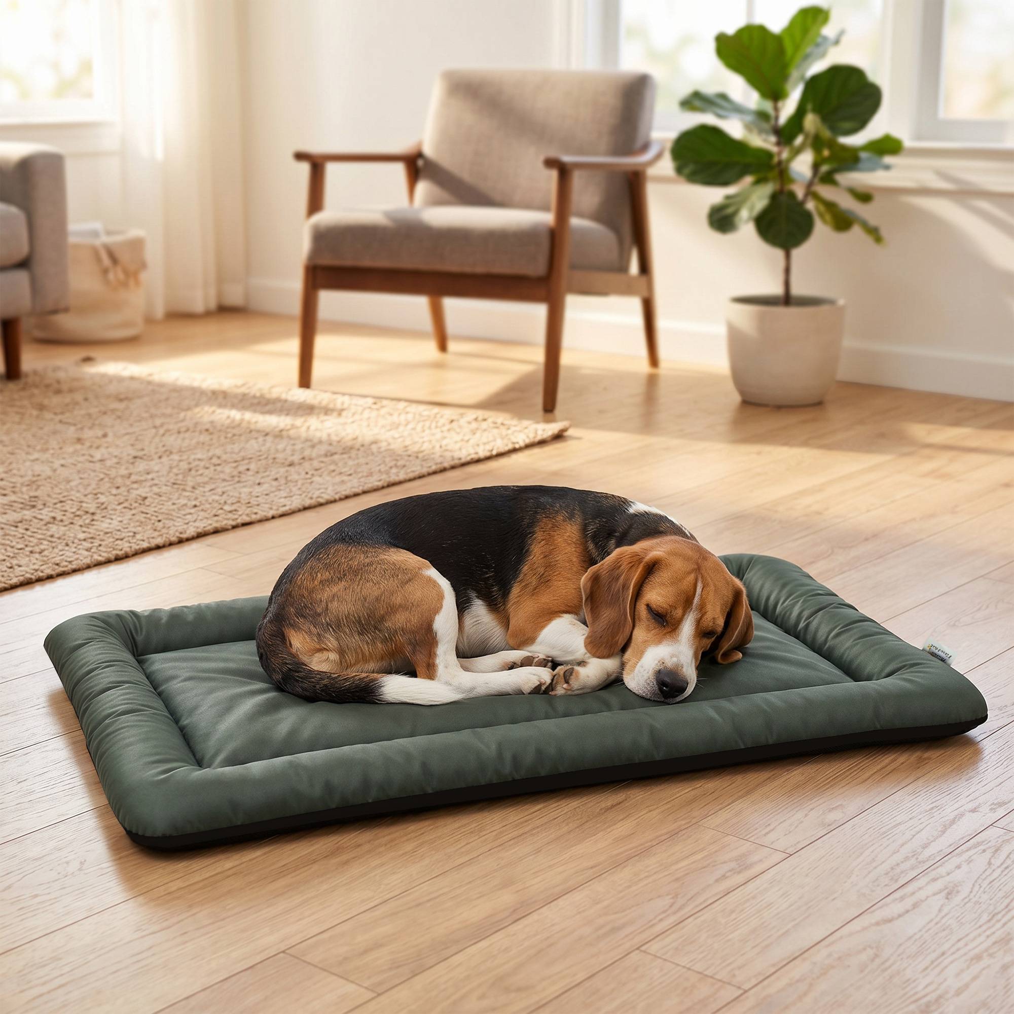 ComfortXL - Lit pour chien en tissu Oxford 420D vert pliable pour voyage extérieur imperméable antidérapant lavable - Image 8