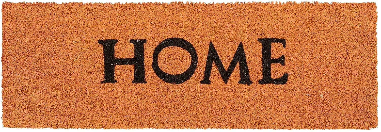 Paillasson tapis de sol porte d’entrée essuie-pieds fibres de coco home orange - Image 1