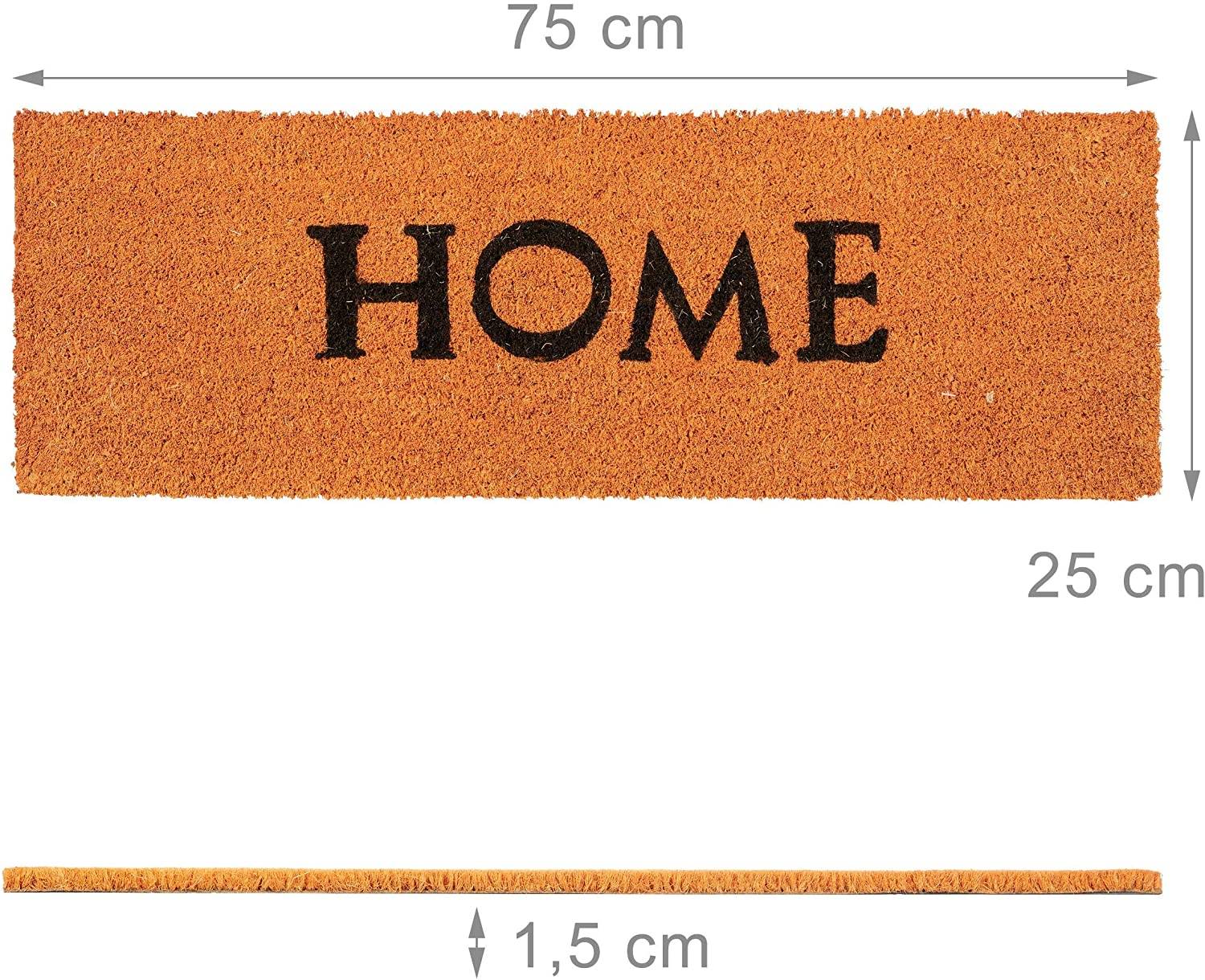 Paillasson tapis de sol porte d’entrée essuie-pieds fibres de coco home orange - Image 2