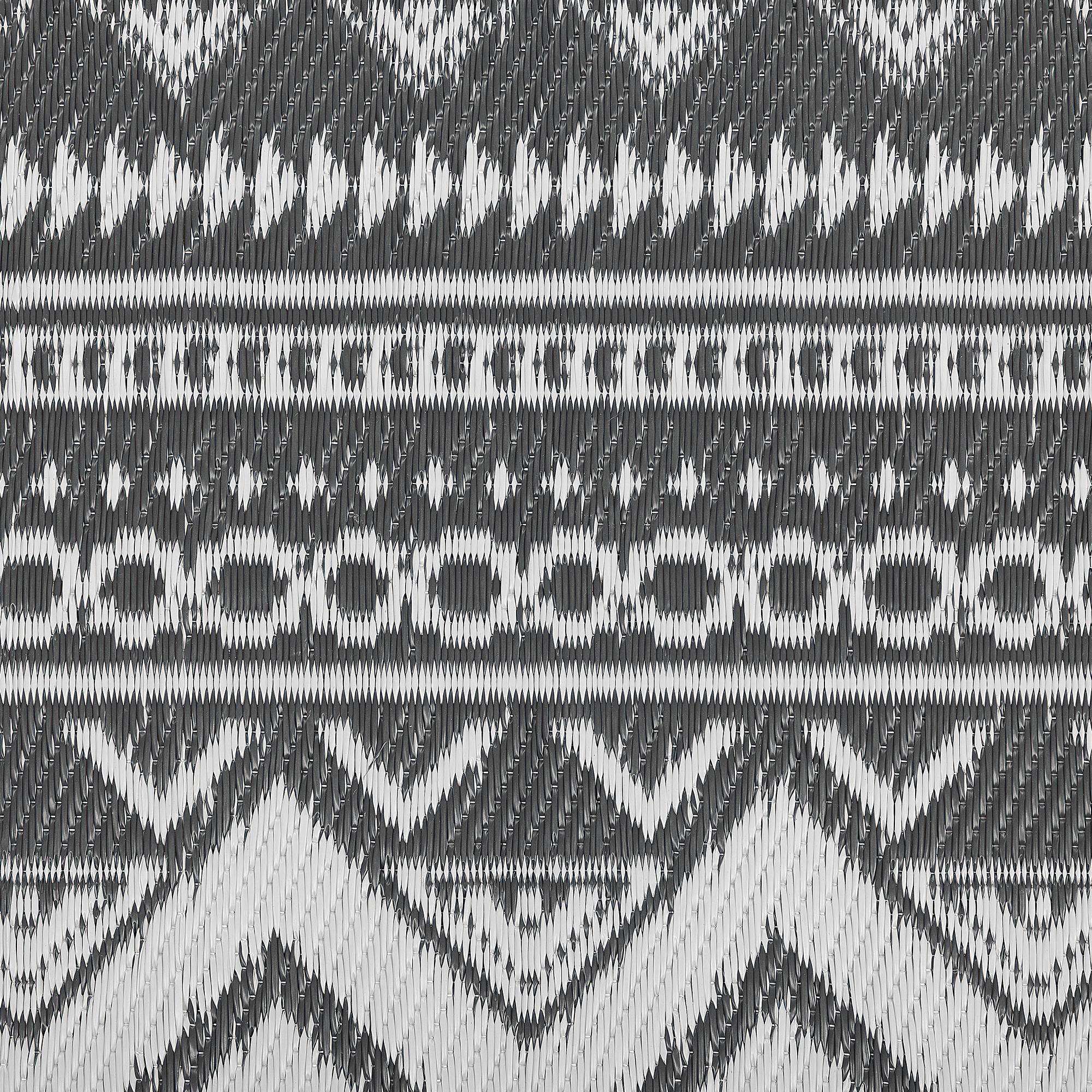 Beliani - Tapis Extérieur et Intérieur Noir et Blanc en Polypropylène Motif ZigZag Ethnique pour Salon ou Terrasse au Style Boho 120 x 180 cm Beliani - Image 6