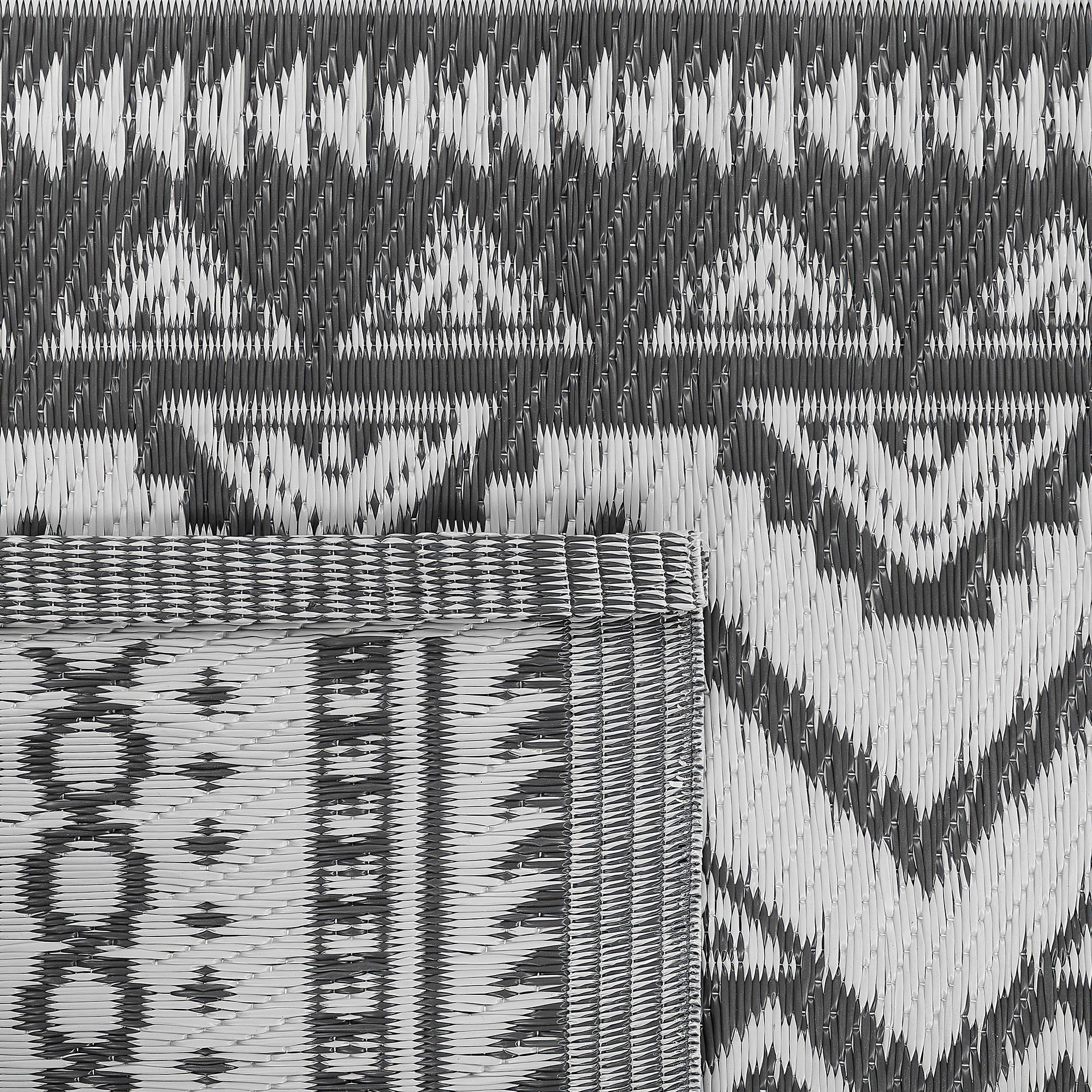 Beliani - Tapis Extérieur et Intérieur Noir et Blanc en Polypropylène Motif ZigZag Ethnique pour Salon ou Terrasse au Style Boho 120 x 180 cm Beliani - Image 5