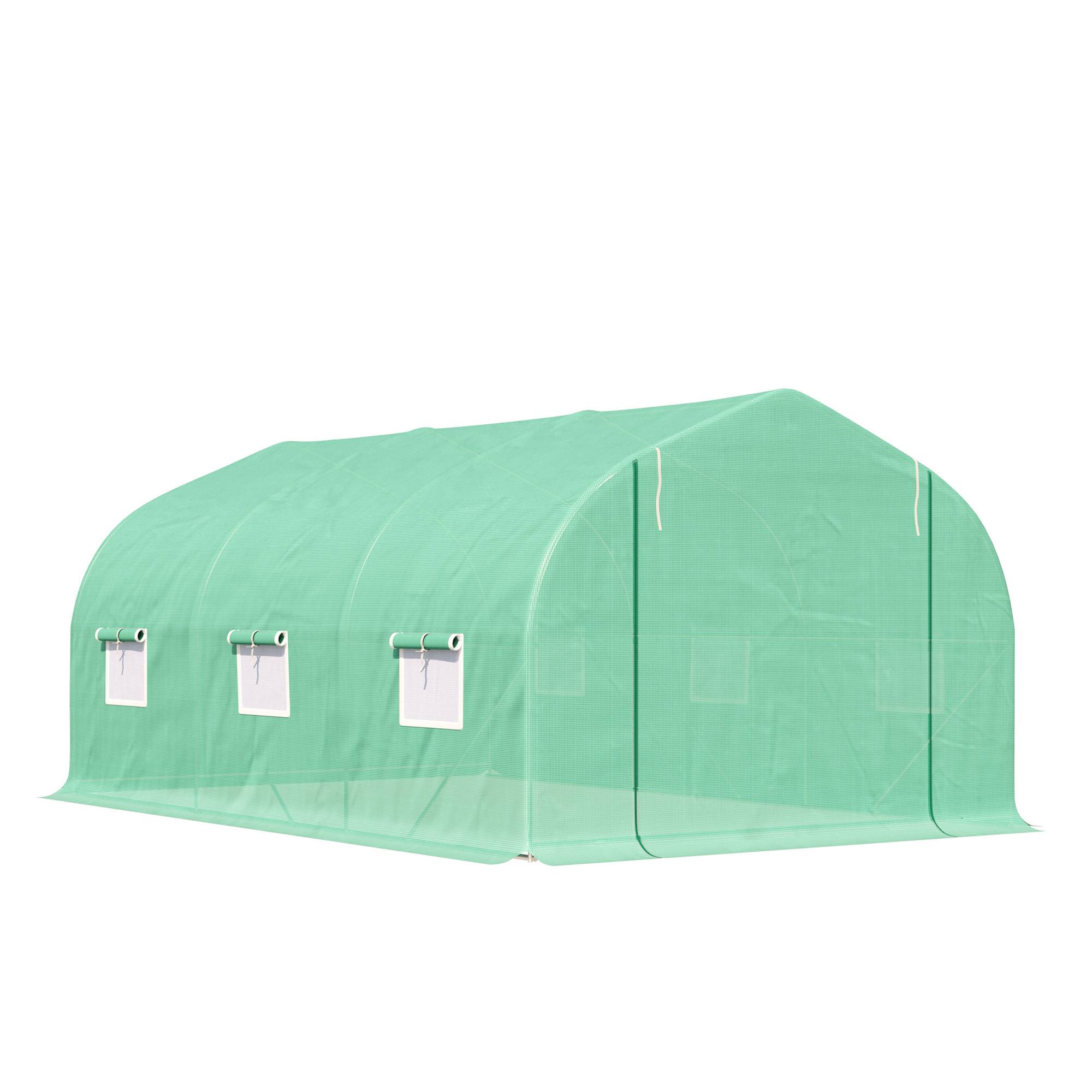 PANGIVO - Serre de jardin polyéthylène vert 450 x 300 x 205 cm - PANGIVO - Image 1