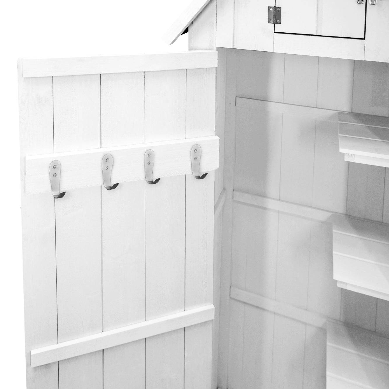 Monstershop - Abri de Jardin en Bois - Blanc - Image 3