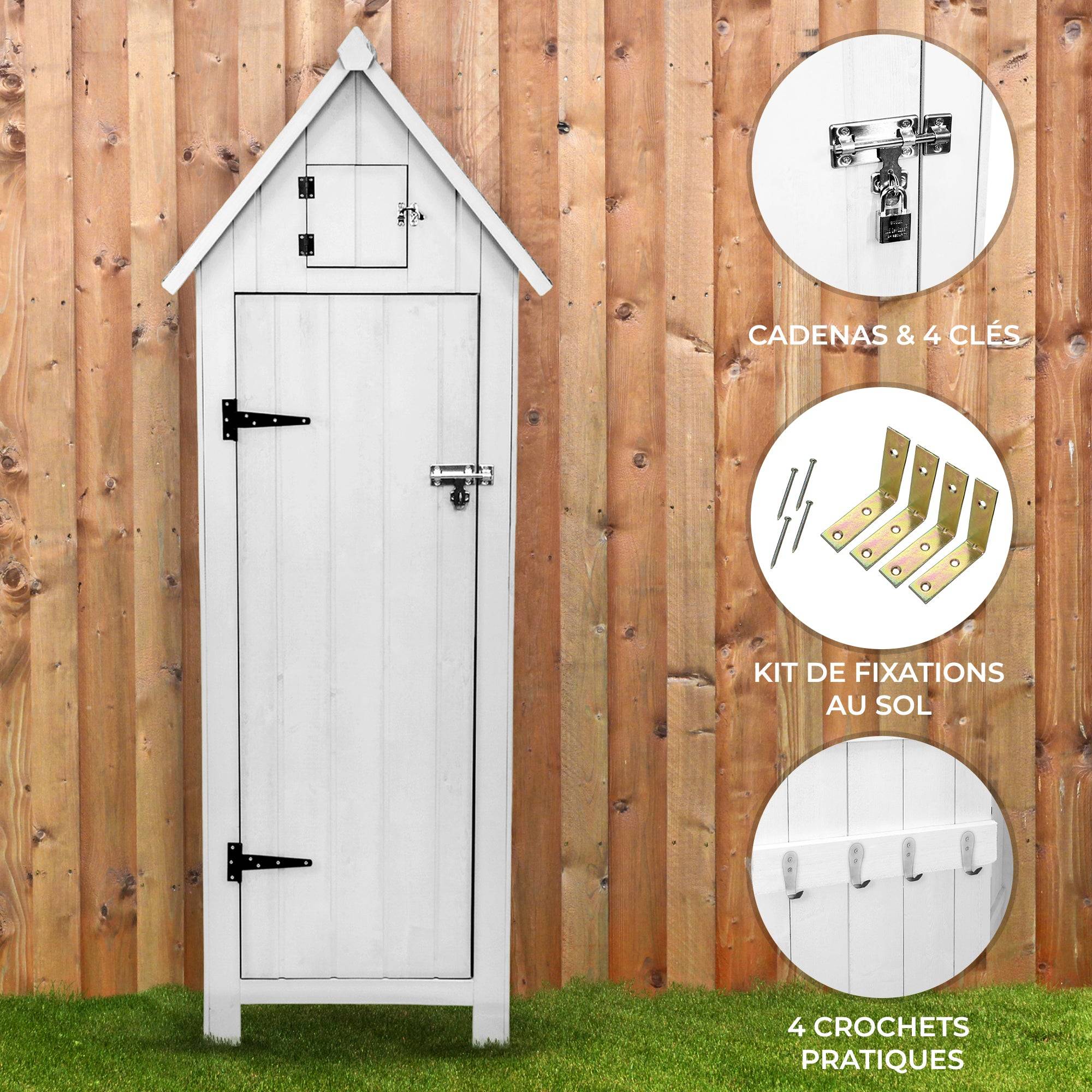 Monstershop - Abri de Jardin en Bois - Blanc - Image 2