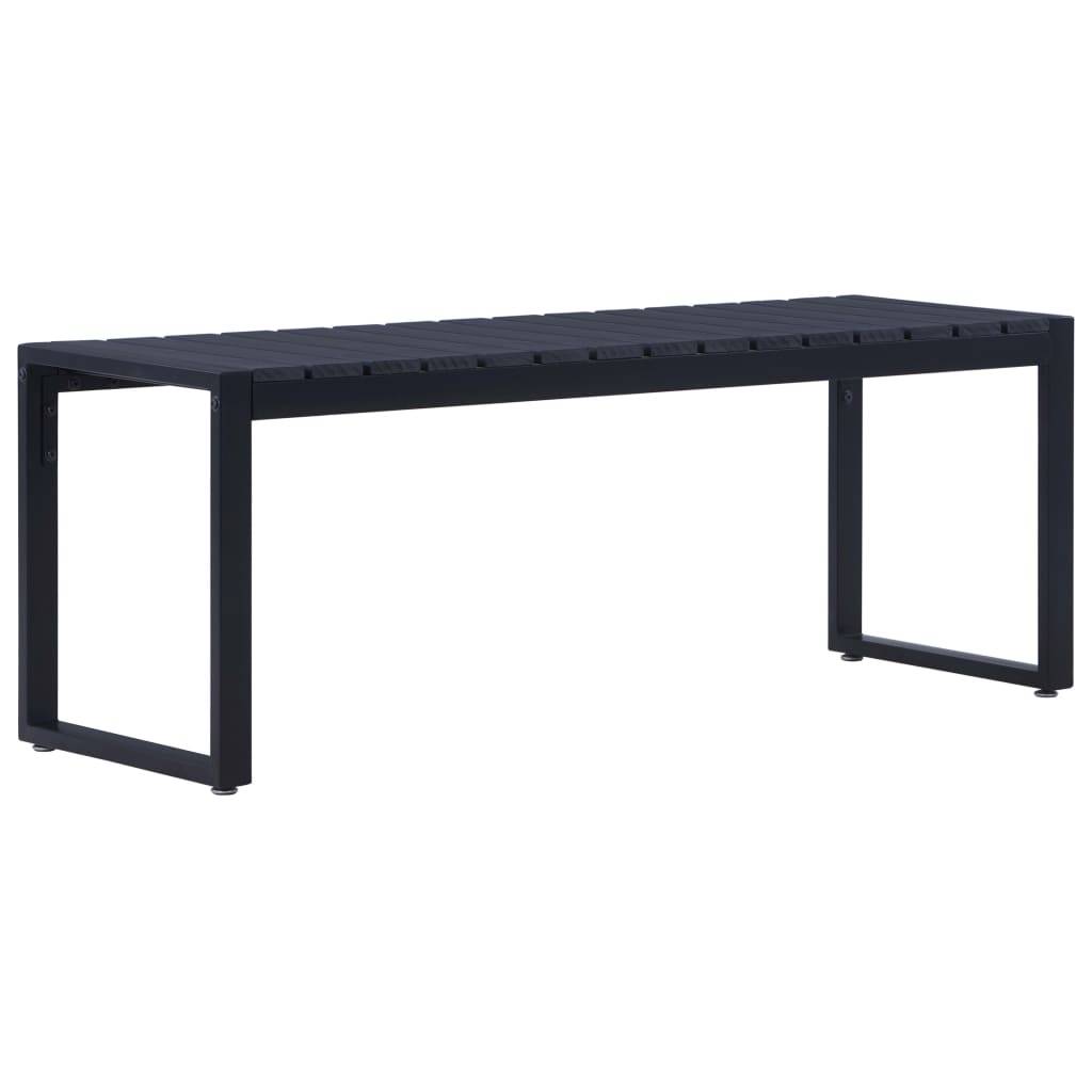 PANGIVO - Banc de jardin PS et fer noir 120.5 x 40 x 45 cm - PANGIVO - Image 1