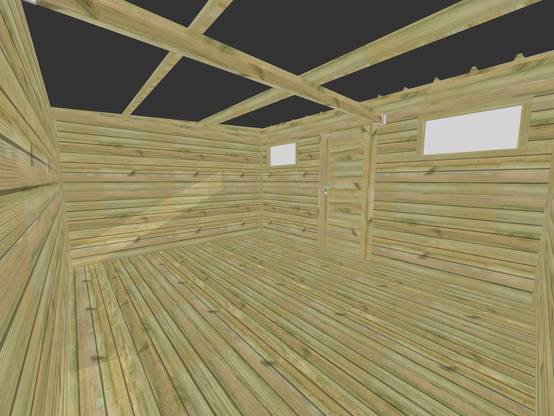 ABRI DE JARDIN bois autoclave 27mm - 4,34x3,44m / 15m2 - Bac acier - Plancher bois - Image 5