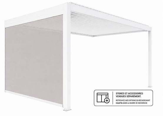Pergola Bioclimatique Aluminium Adossée Motorisée Éclairée 4x3,5 Blanc SV ORIAL France - Image 5