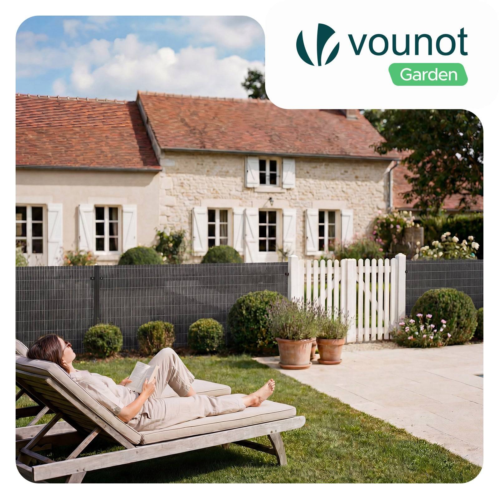 Vounot - Clôture en canisse PVC 100x300cm Anthracite - Image 2