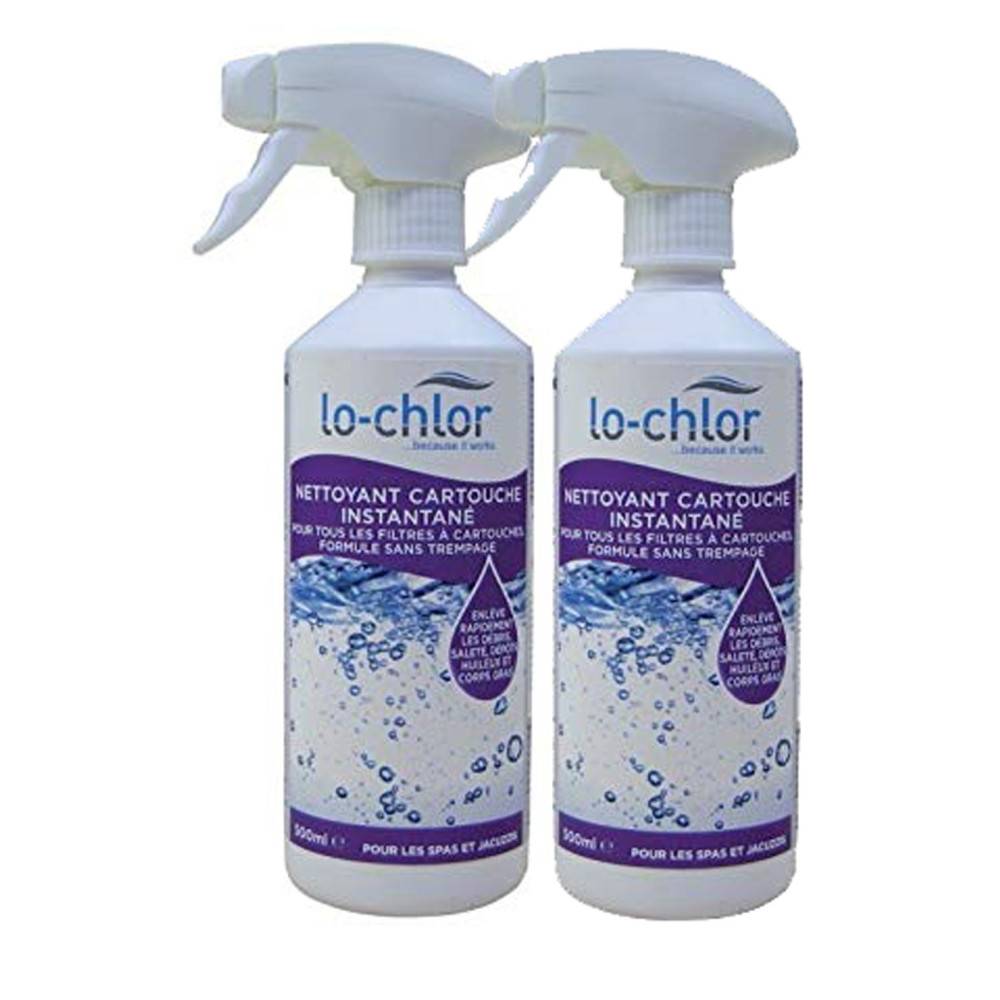 lot de 2 Nettoyants de filtre cartouche instantané pour piscine et spa - 500 ml - Image 1