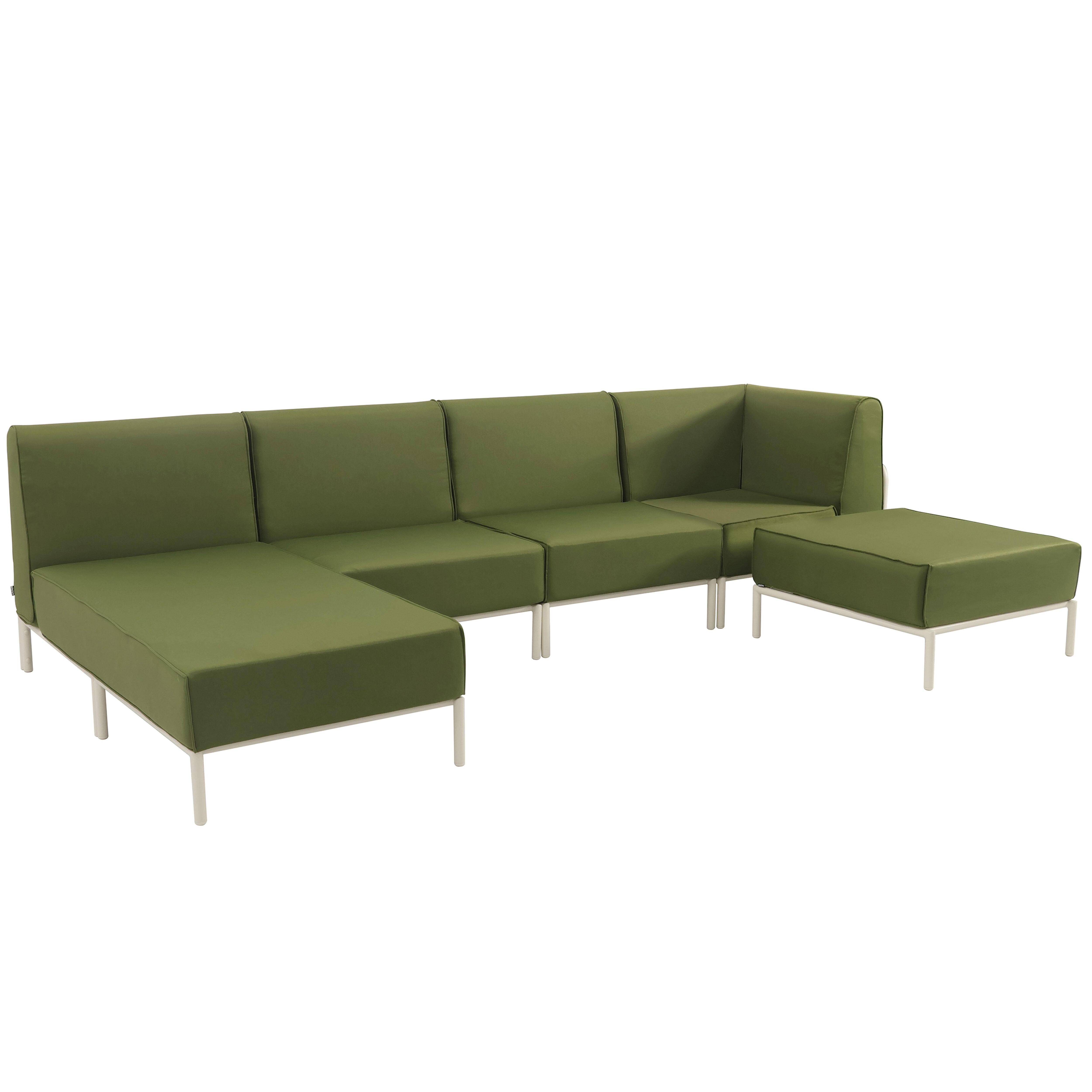 Oviala - Salon de jardin bas modulable uni 5 places vert kaki Patio - Oviala - Image 1