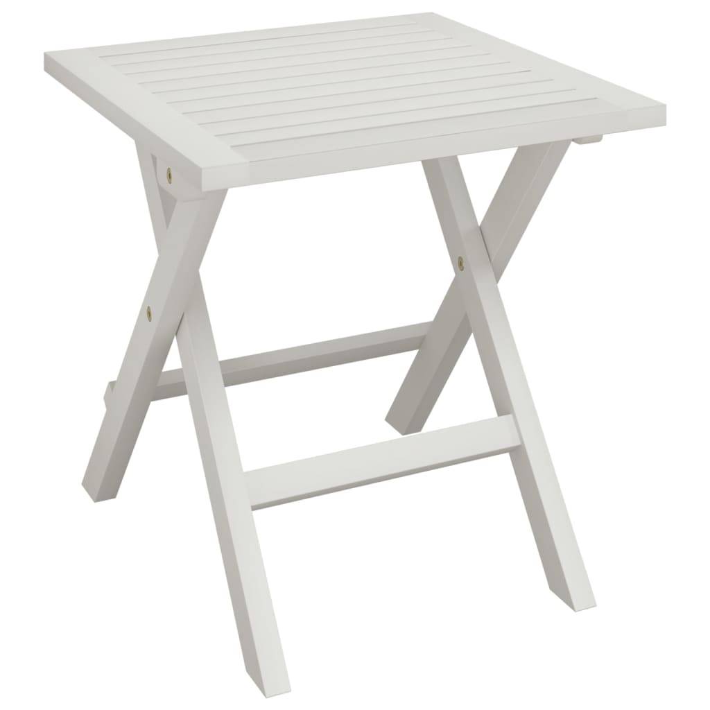 Helloshop26 - Transat chaise longue bain de soleil lit de jardin terrasse meuble d'extérieur avec table blanc bois massif d'acacia - Image 5