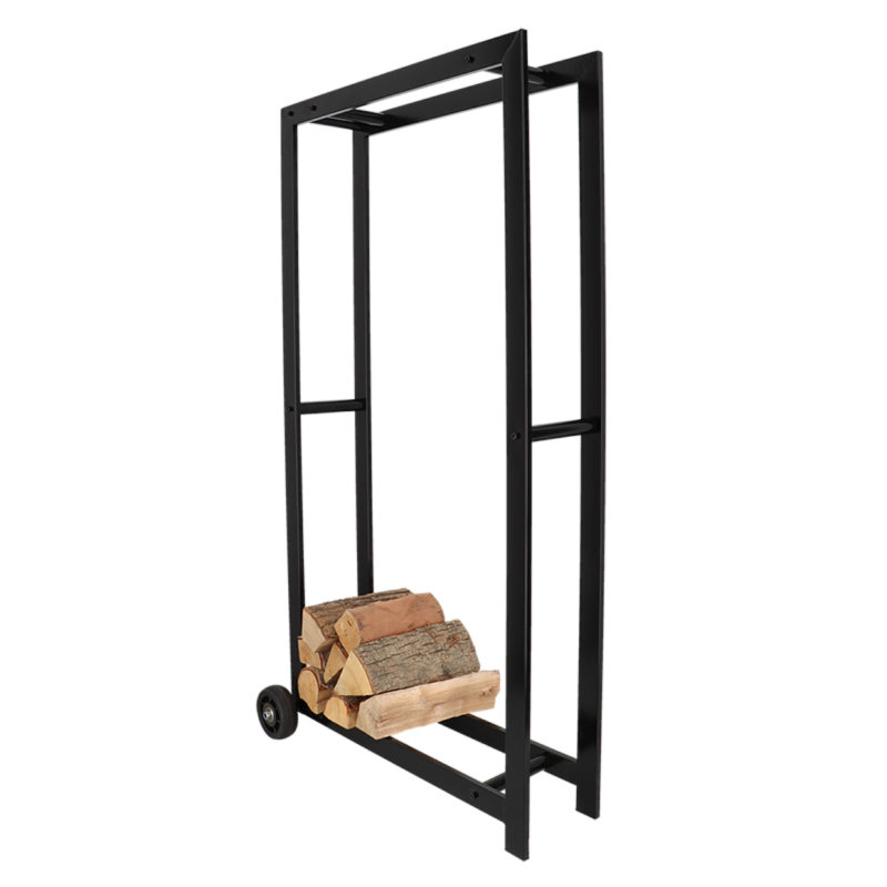 Esschert Design - Porte bûches en métal avec 2 roues - Image 3