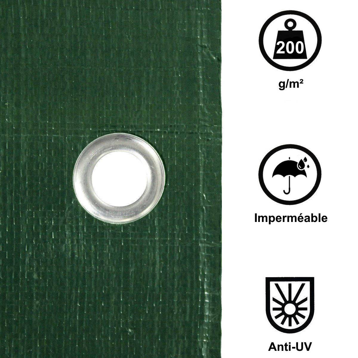 Gt Garden - Bâche de protection verte ultra résistante - 200 g/m² - 5 x 6 mètres - GT GARDEN - Image 2