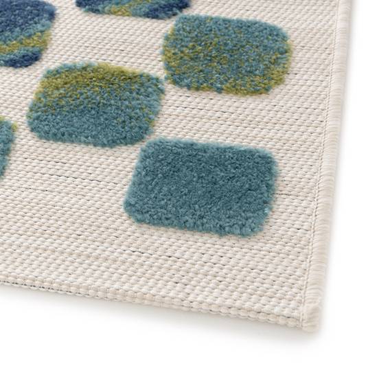 Decoweb - Tapis extérieur et intérieur motif géométrique - Idylle - Bleu et vert - 160 x 230 cm - Decoweb - Image 5