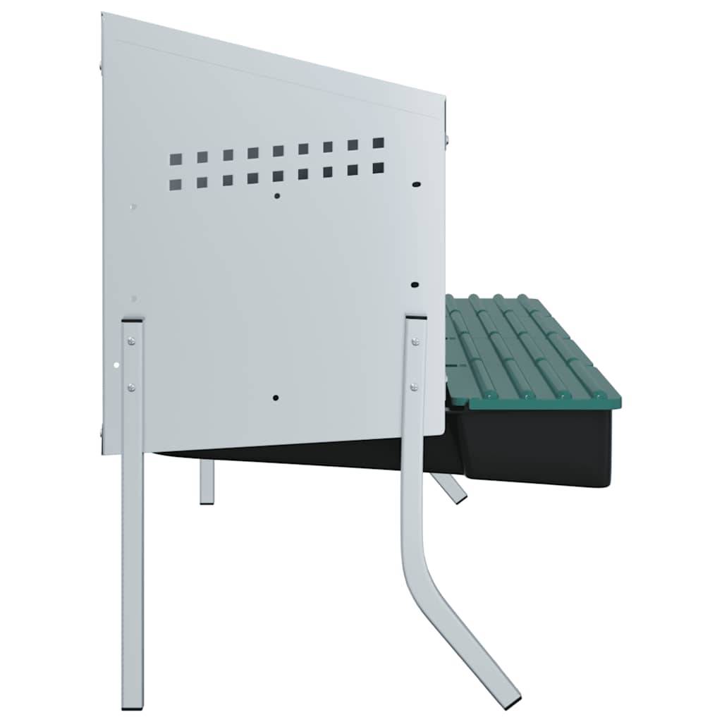 Pondoir 4 compartiments acier pour poules avec pieds et fixation murale 110cm argent - ComfortXL Outdoor Living - Image 6