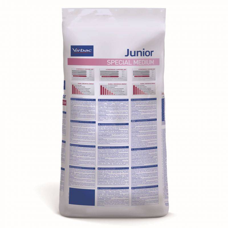 CROQUETTES CHIEN VETERINARY HPM DOG JUNIOR SPECIAL MEDIUM - VIRBAC 3 kg - Image 2