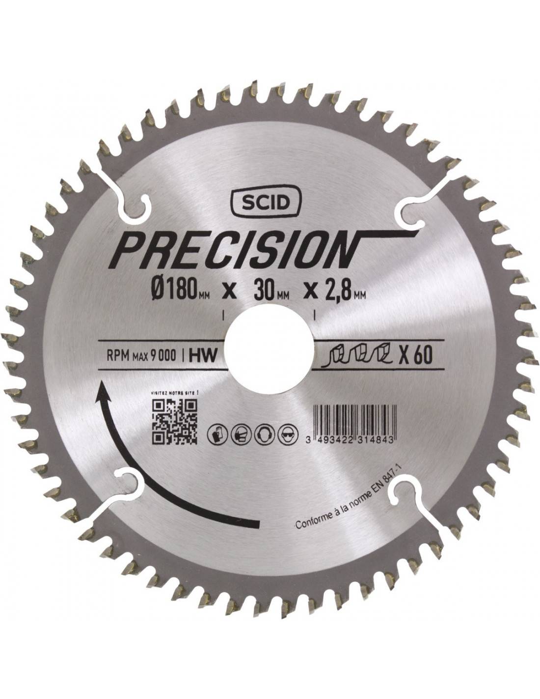 Lame Scie Circulaire Scid 180mm Coupe Précise Bois Et Dérivés - Scid