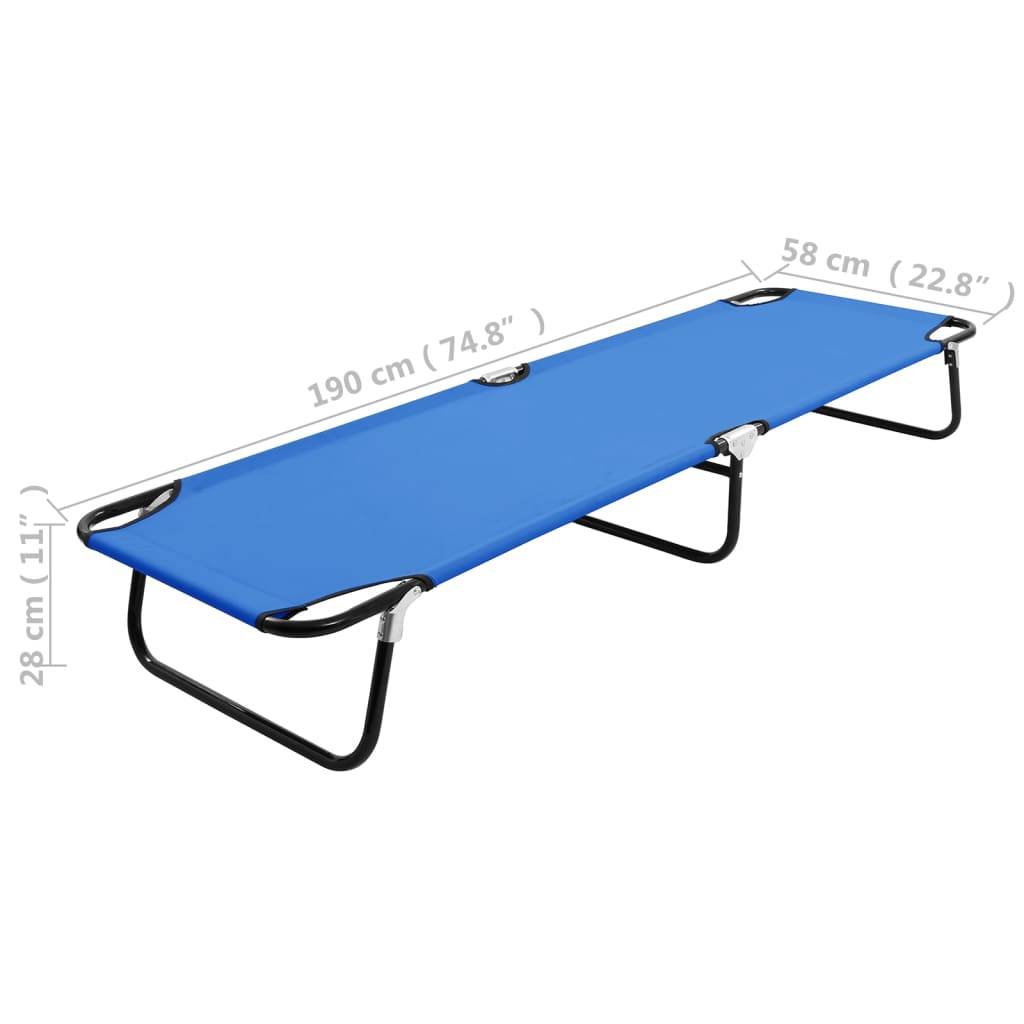 Helloshop26 - Transat chaise longue bain de soleil lit de jardin terrasse meuble d'extérieur pliable acier bleu - Image 8