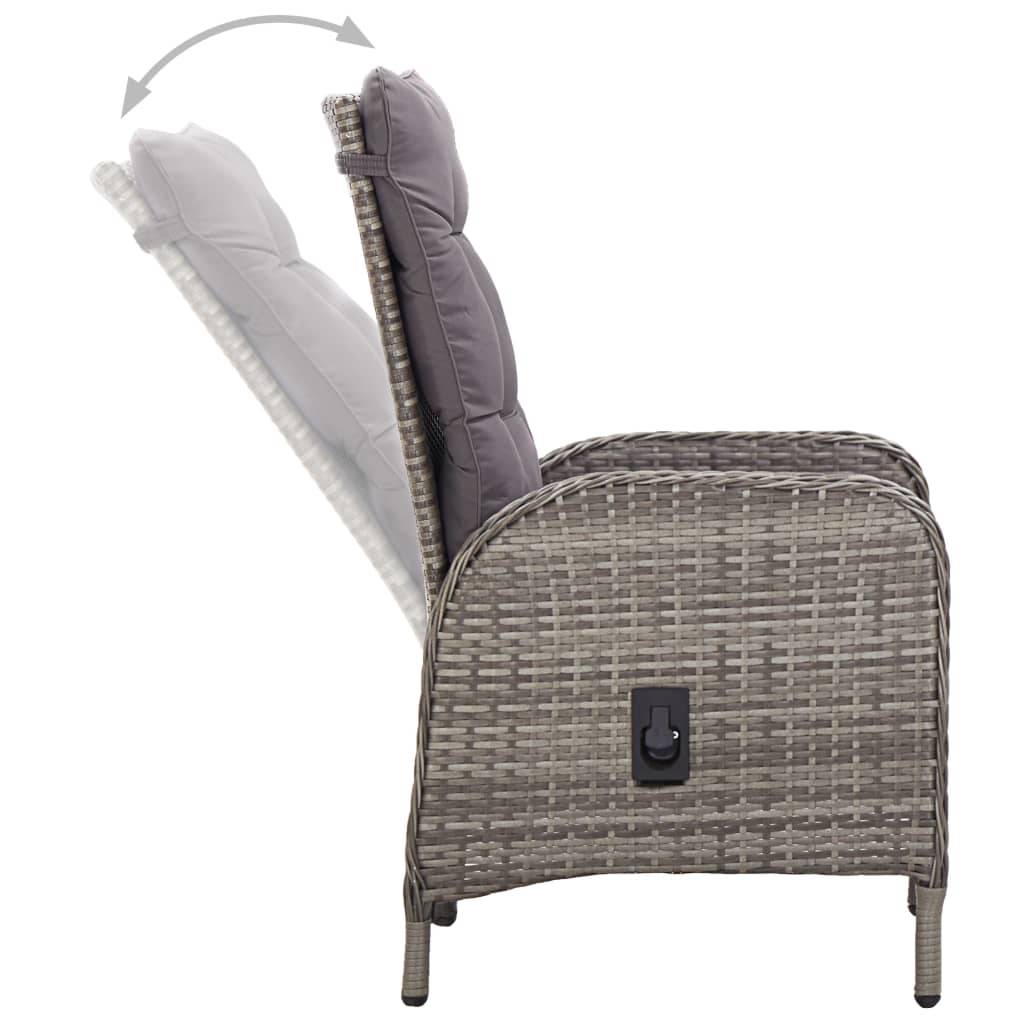 Vidaxl - Ensemble de bistro de jardin 3 pcs Résine tressée Gris vidaXL 3058542 - Image 7