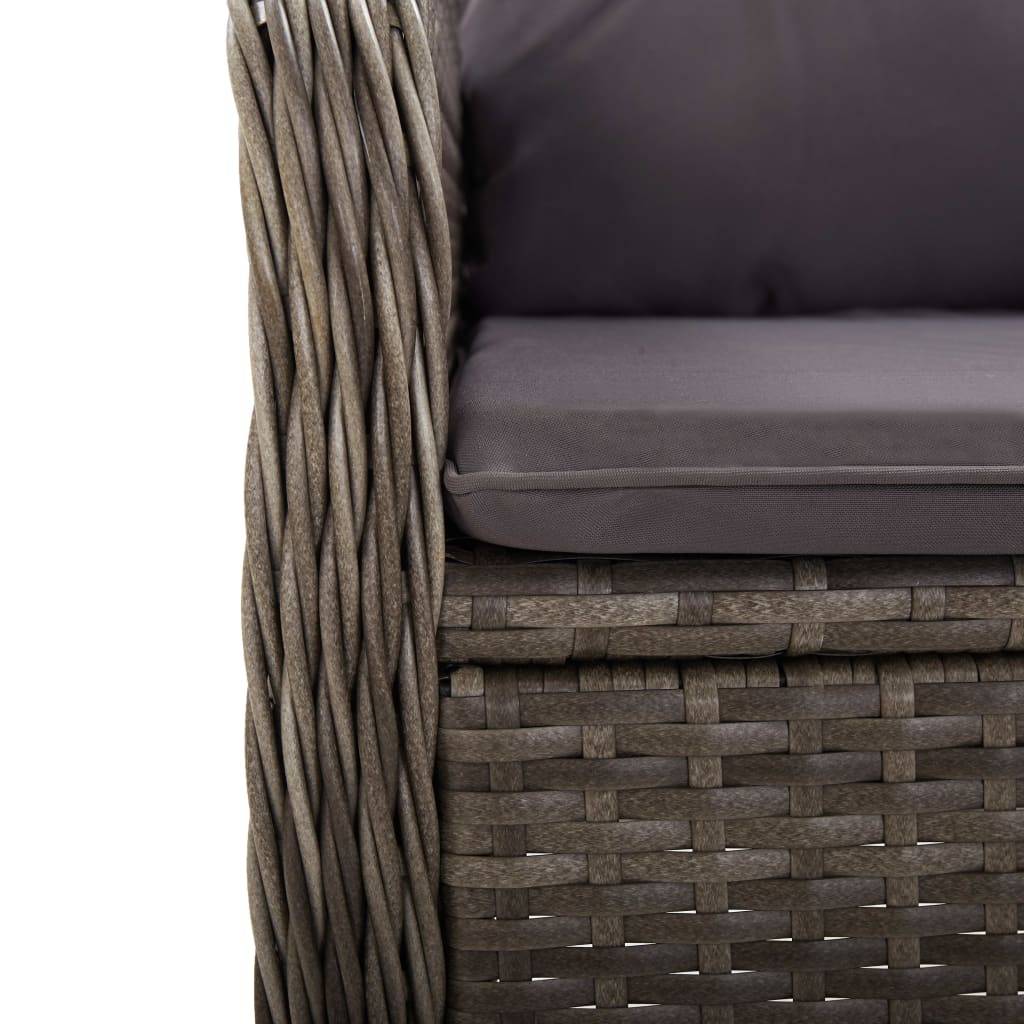 Vidaxl - Ensemble de bistro de jardin 3 pcs Résine tressée Gris vidaXL 3058542 - Image 4