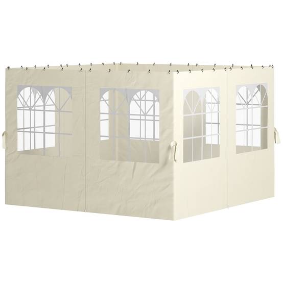 PANGIVO - Parois latérales pour tonnelle polyester blanc crème 302 x 1 x 205 cm - PANGIVO - Image 2