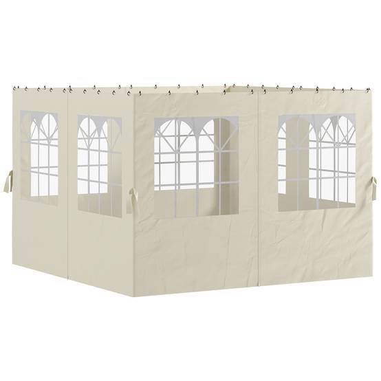 PANGIVO - Parois latérales pour tonnelle polyester blanc crème 302 x 1 x 205 cm - PANGIVO - Image 1