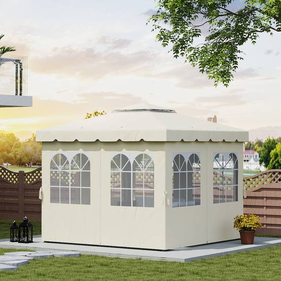 PANGIVO - Parois latérales pour tonnelle polyester blanc crème 302 x 1 x 205 cm - PANGIVO - Image 4
