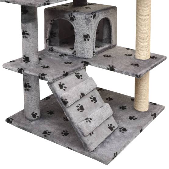 Arbre à chat bois et sisal gris 67 x 67 x 125 cm, Poids:12.9kg - PANGIVO - Image 3