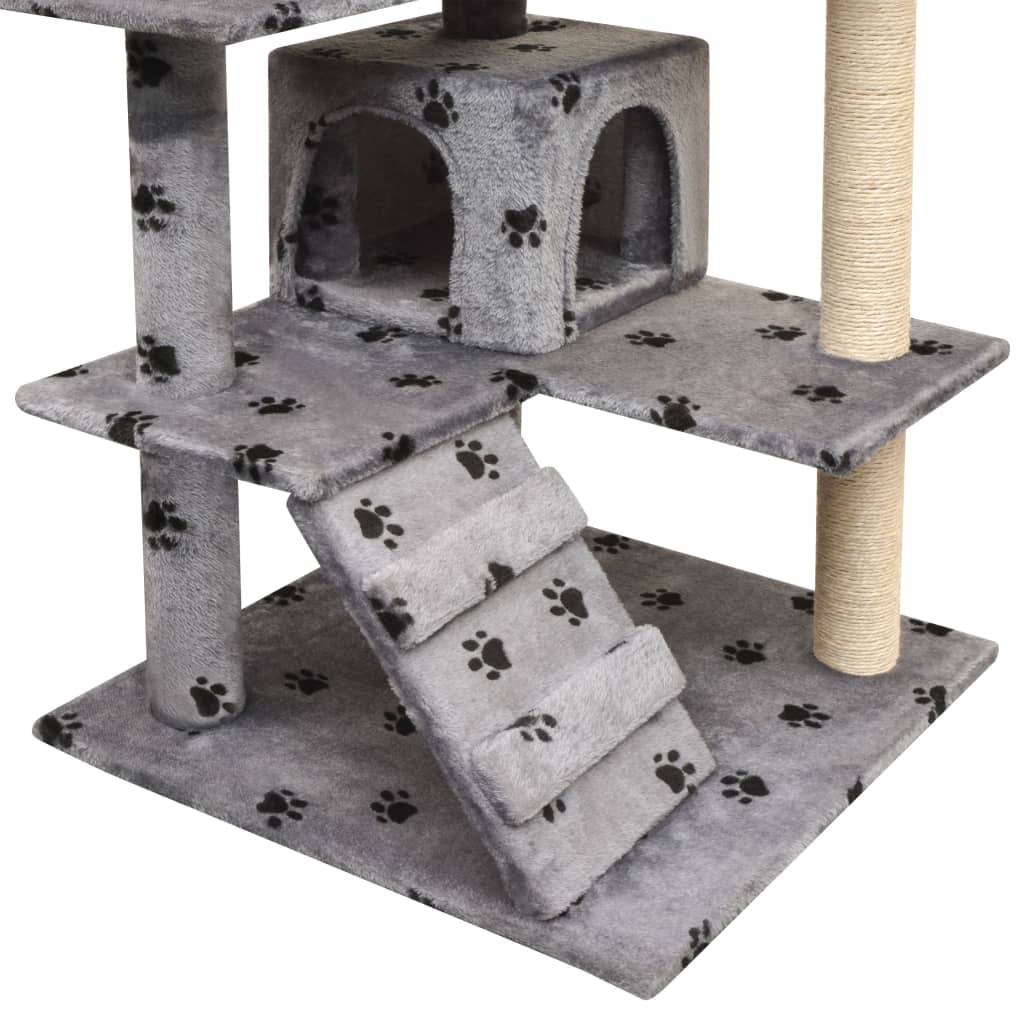 Arbre à chat bois et sisal gris 67 x 67 x 125 cm, Poids:12.9kg - PANGIVO - Image 3