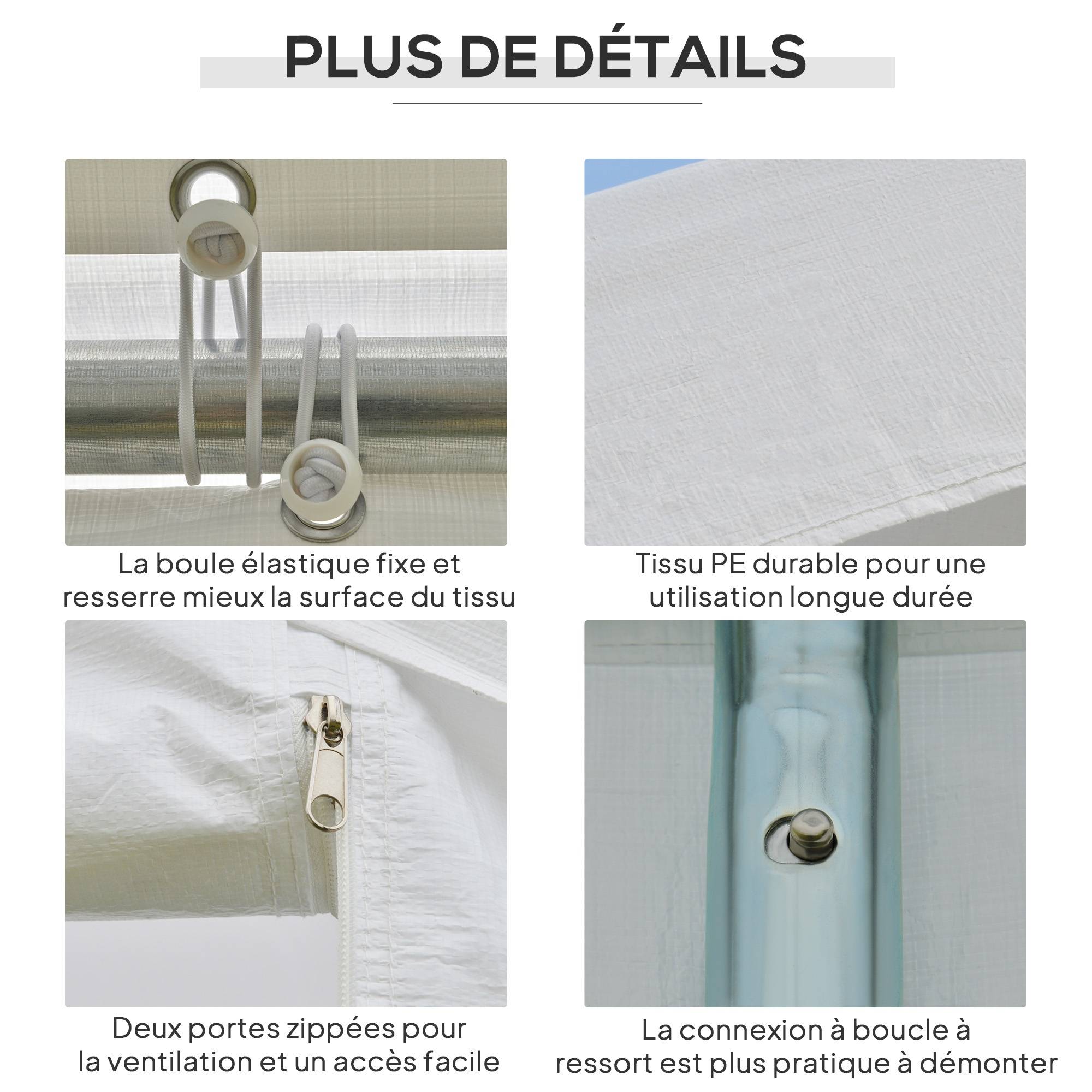 Tonnelle de jardin 3 x 6 m tente de réception avec 4 parois 3 fenêtres de chaque côté barnum pour fête mariage blanc - Image 9