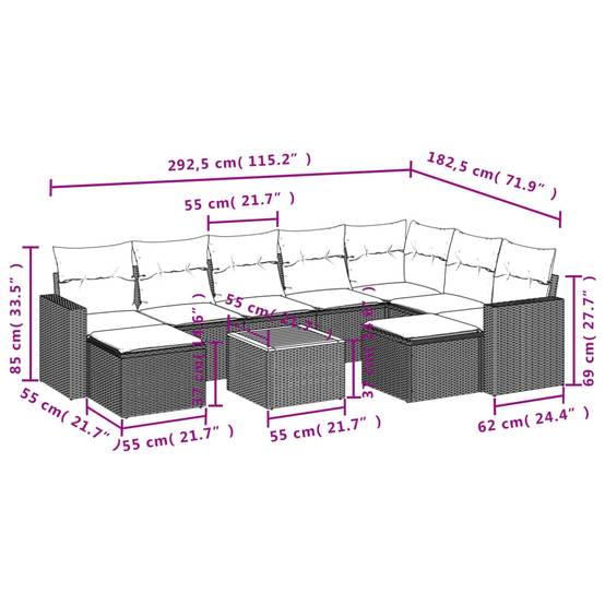 ComfortXL - Salon de Jardin Noir et Blanc 10 Pièces Poly Rotin Modulable pour Terrasse et Jardin – ComfortXL Outdoor Living - Image 3
