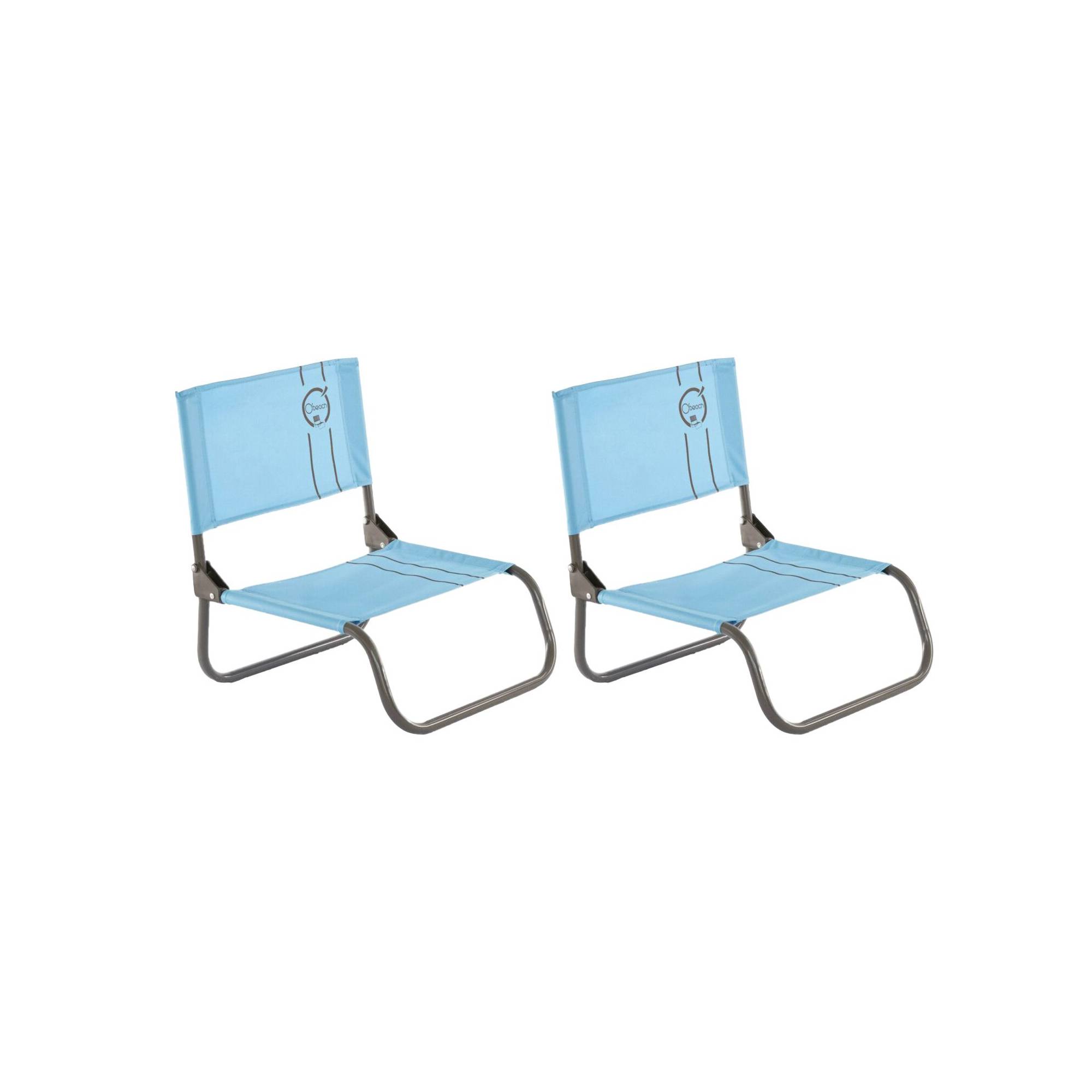 Lot de 2 chaises cale-dos de plage 1 pliure - O'Beach - Dimensions : 40 x 45 x 50 cm - Image 1