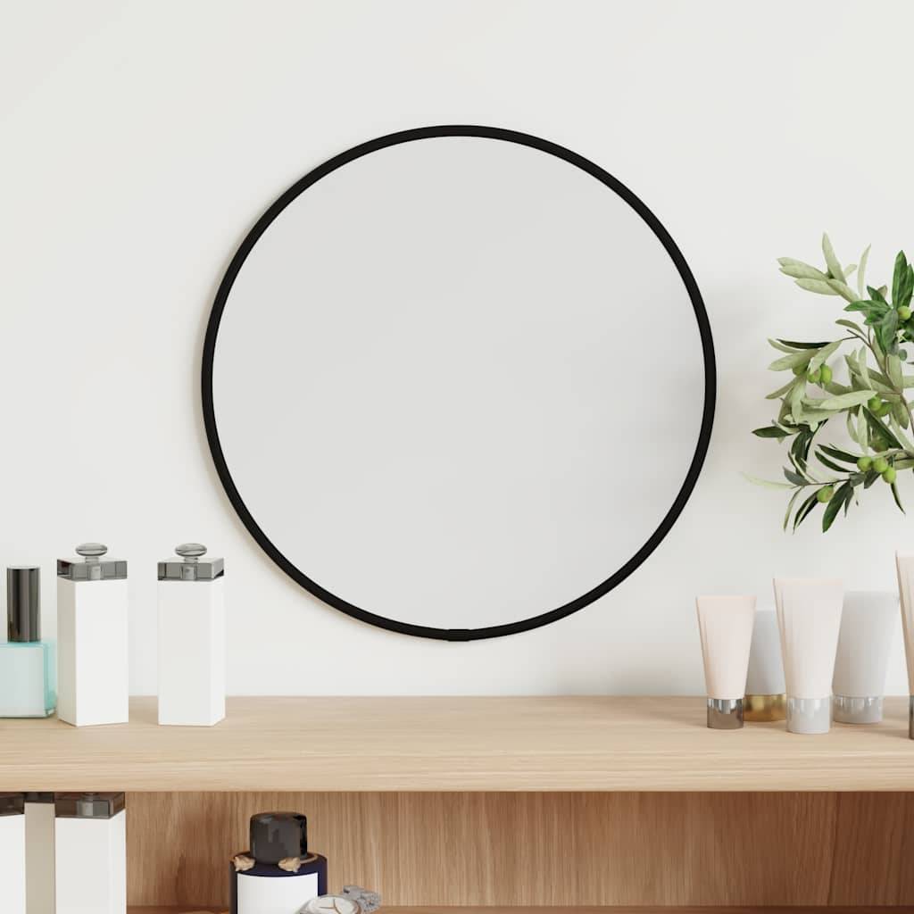 Miroir mural Noir Ø 30 cm Rond Maison Chic - Image 2