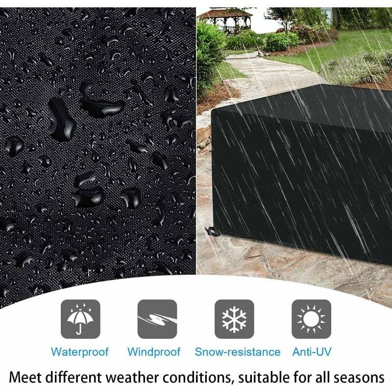 IntiMeg - Housse de Table de Jardin rectangulaire Housse de Meubles d'extérieur Housse de Meubles de Jardin imperméable Bâche imperméable(170 x 94 x 71 cm) - Image 3