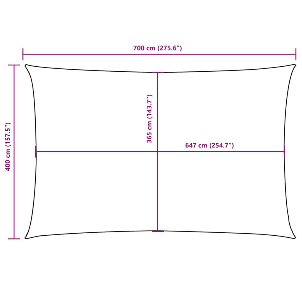 Voile de parasol - accessoire parasol - Tissu de remplacement pour parasol tissu oxford rectangulaire 4x7 m crème - MEUBLE PRO - Image 10