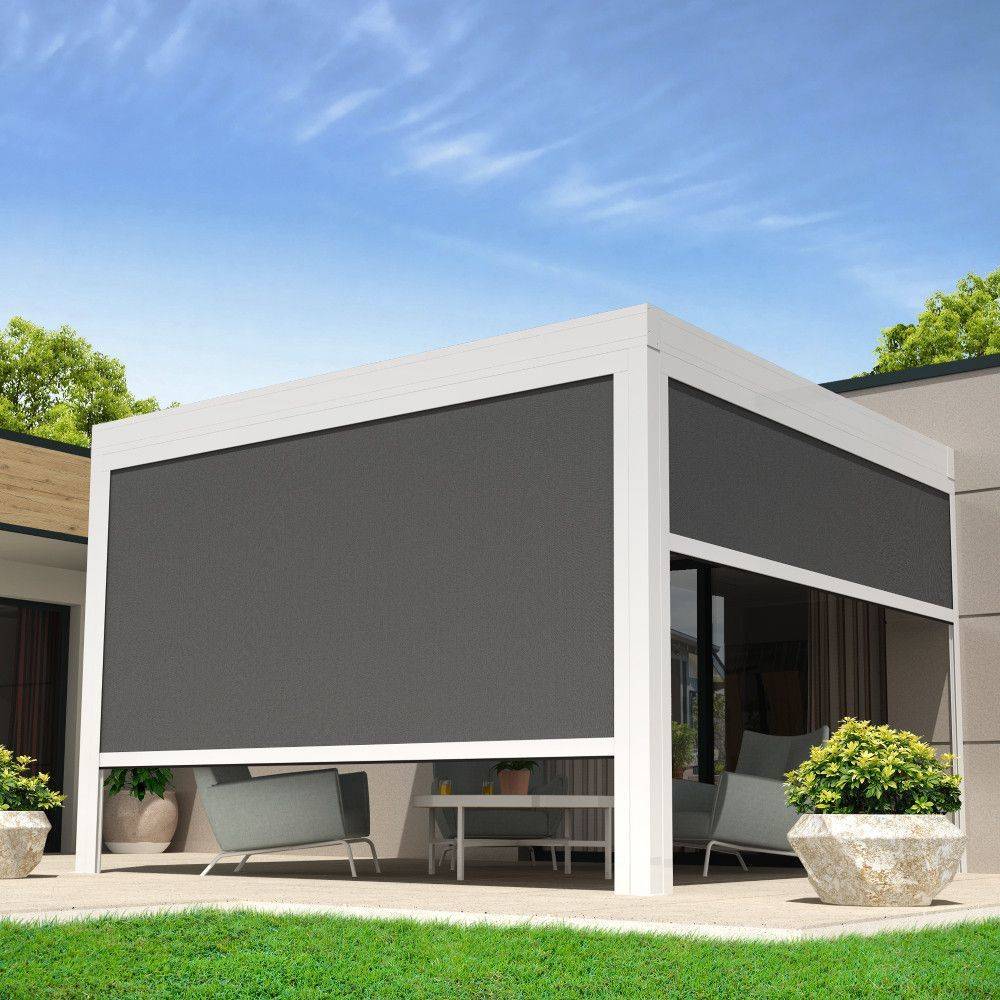 Intersun - Coffre à coulisses pour pergola LOLITE 3,50x2,50 M (Motorisé à Télécommande - Blanc - Gris Graphite) - INTERSUN - Image 2