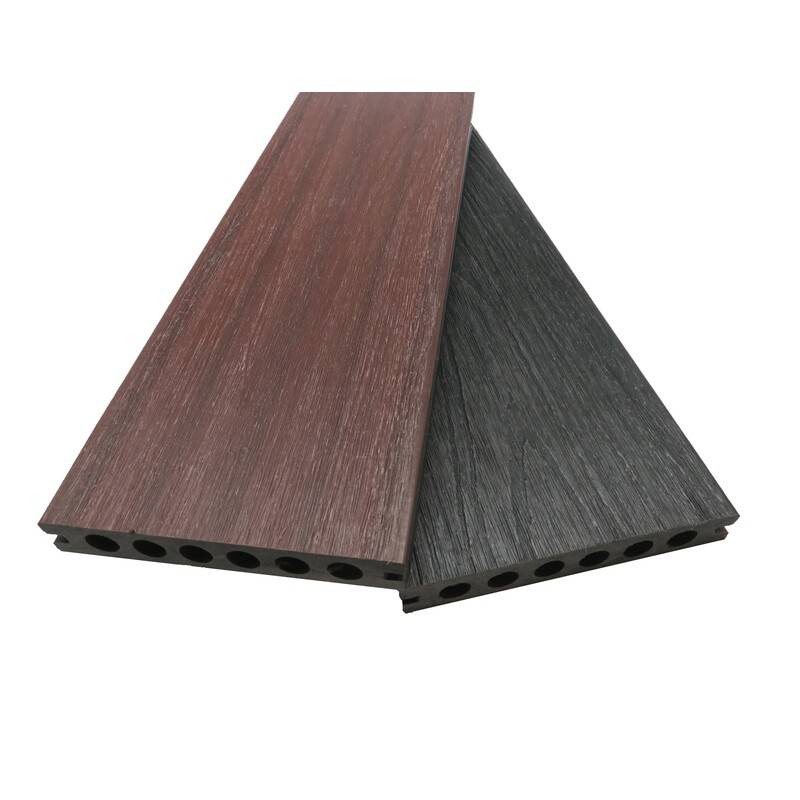 Lame de terrasse en composite alvéolaire coextrudé biface Supra - Coloris - Charbon / Acajou, Epaisseur - 23 mm, Largeur - 14,5 cm, Longueur - 360 cm - Image 1