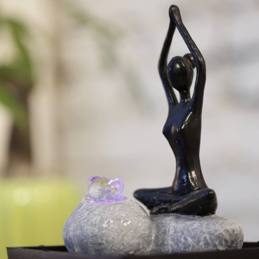 Zen Light - Fontaine d'Intérieur Yoga Méditation 2 – Déco d'intérieur en Mouvement – Ambiance Zen Relaxante - Petit Prix – H 19cm – Zen'Light - Image 7