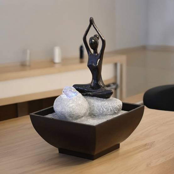 Zen Light - Fontaine d'Intérieur Yoga Méditation 2 – Déco d'intérieur en Mouvement – Ambiance Zen Relaxante - Petit Prix – H 19cm – Zen'Light - Image 2