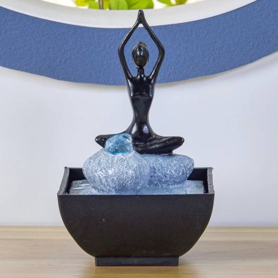Zen Light - Fontaine d'Intérieur Yoga Méditation 2 – Déco d'intérieur en Mouvement – Ambiance Zen Relaxante - Petit Prix – H 19cm – Zen'Light - Image 5