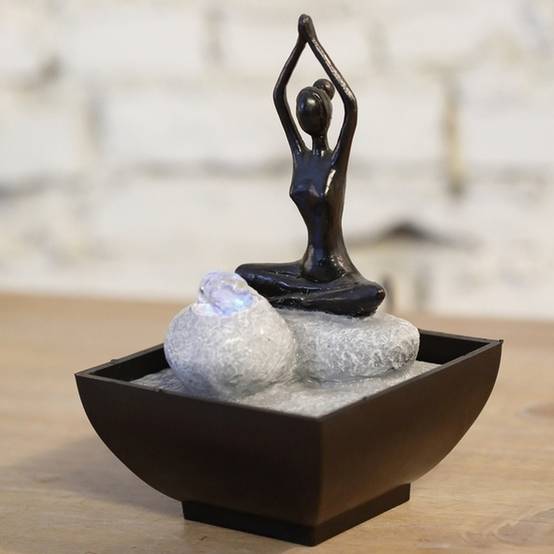 Zen Light - Fontaine d'Intérieur Yoga Méditation 2 – Déco d'intérieur en Mouvement – Ambiance Zen Relaxante - Petit Prix – H 19cm – Zen'Light - Image 4