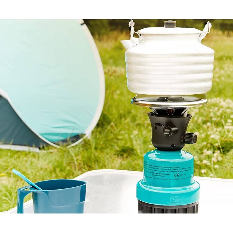 BB Loisir Réchaud à Gaz Camping à gaz portable avec grille supplémentaire Réservoir de gaz 190g - Image 2