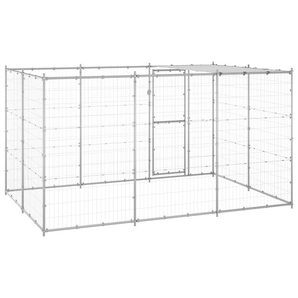 Helloshop26 - Chenil extérieur cage enclos parc animaux chien extérieur acier galvanisé avec toit 7,26 m² - Image 5