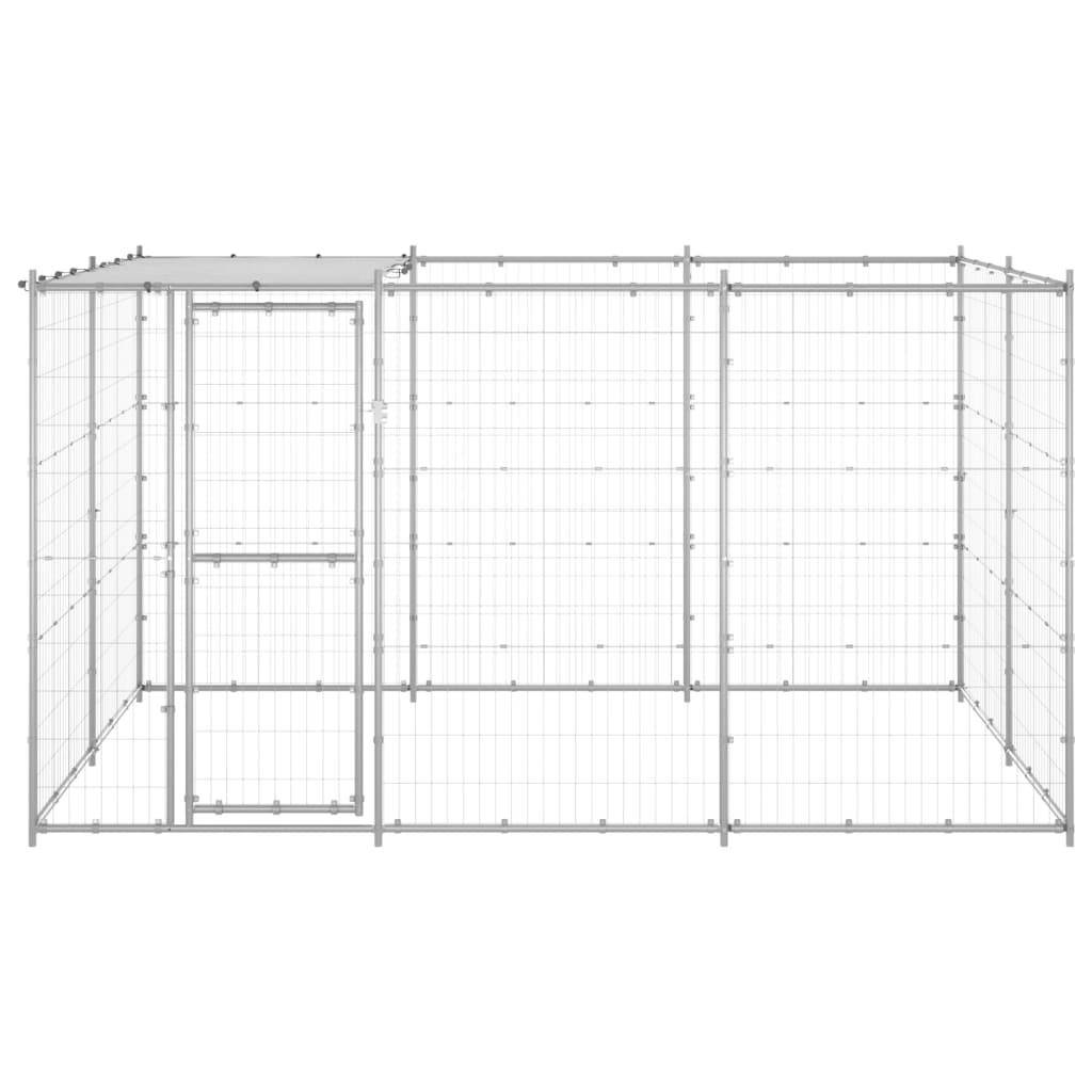 Helloshop26 - Chenil extérieur cage enclos parc animaux chien extérieur acier galvanisé avec toit 7,26 m² - Image 3