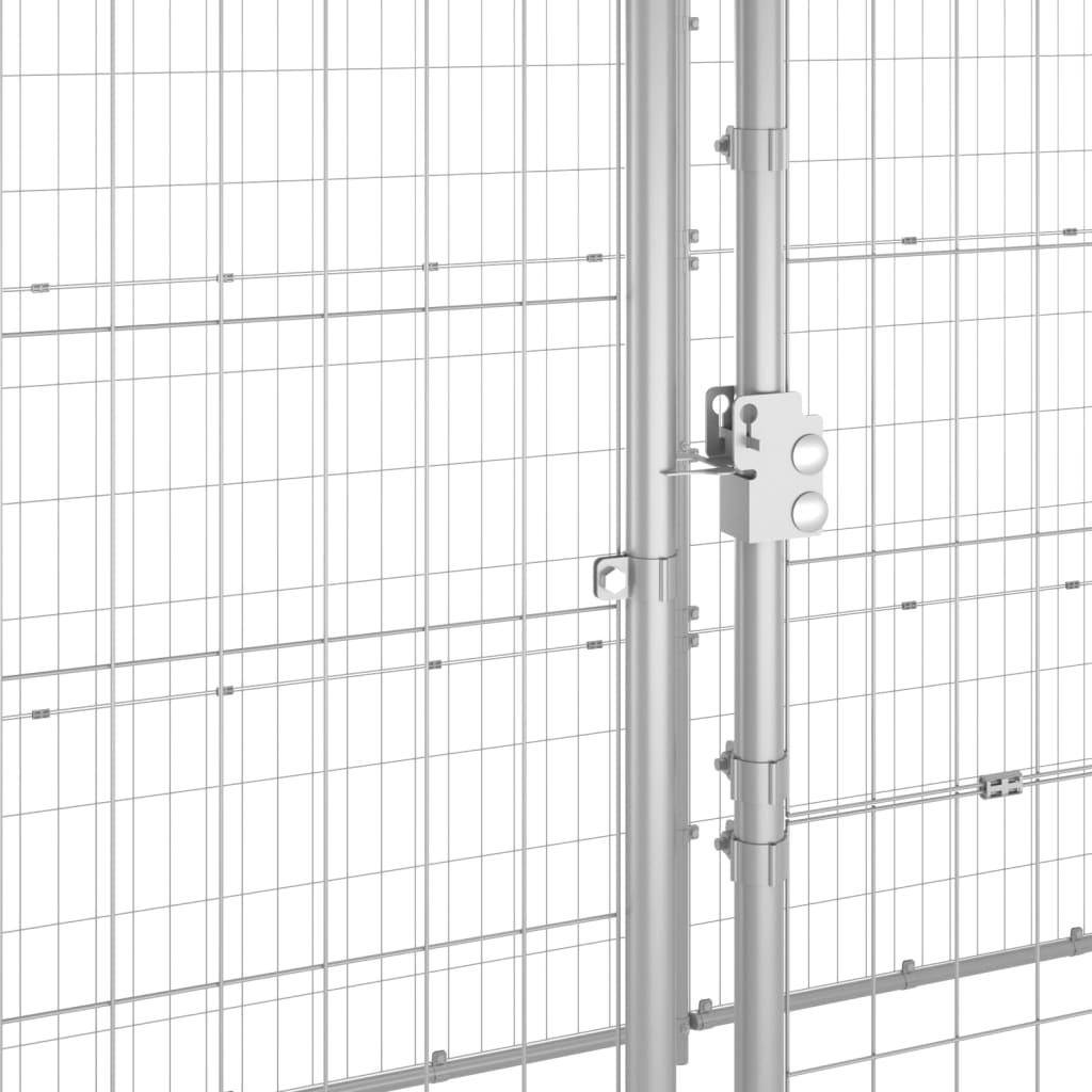 Helloshop26 - Chenil extérieur cage enclos parc animaux chien extérieur acier galvanisé avec toit 7,26 m² - Image 6