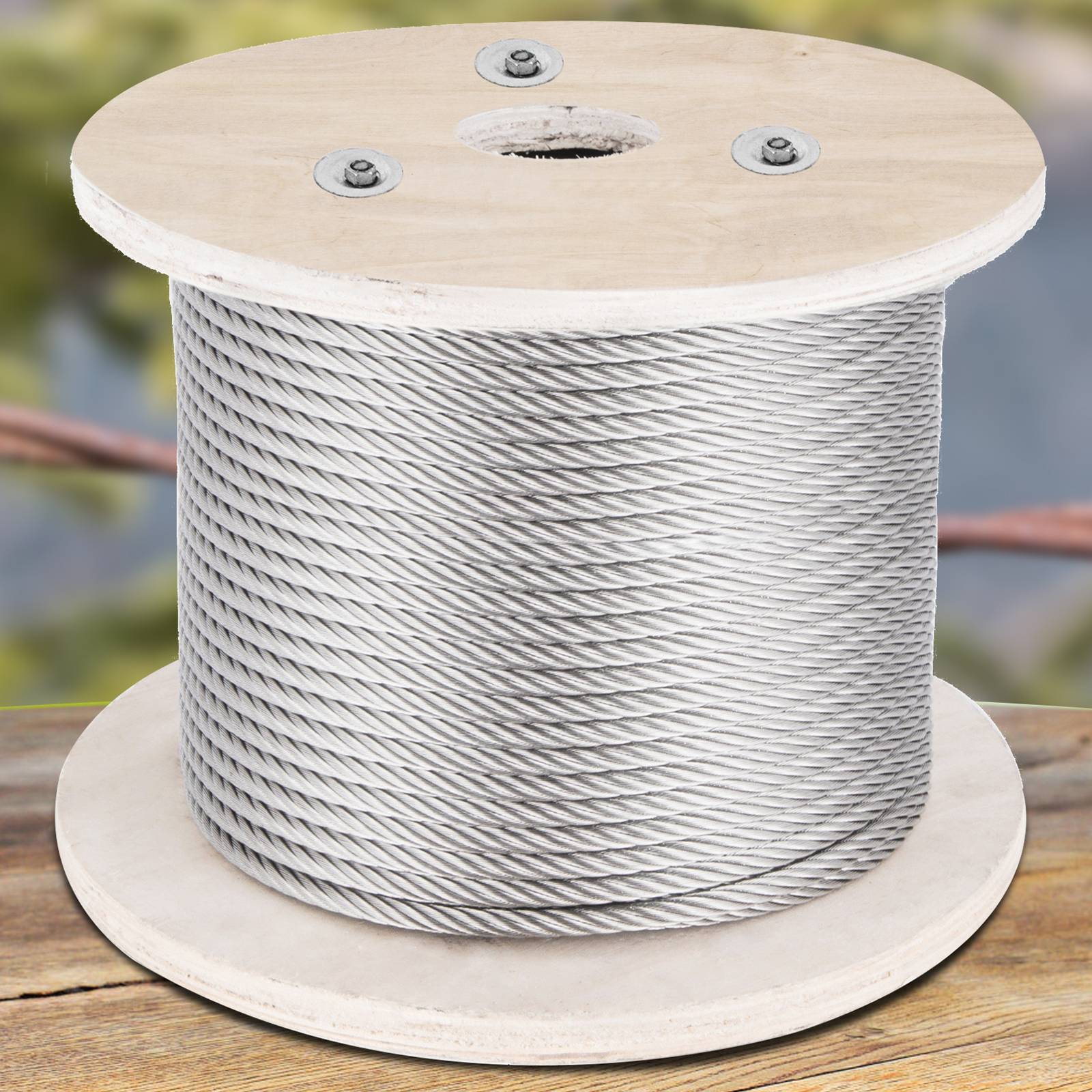 Vevor - Câble inox 316 4 mm, 152 m, construction 1x19, résistance 1 496 kg, idéal pour balustrade, terrasse, rampe et usages extérieurs. - Image 8