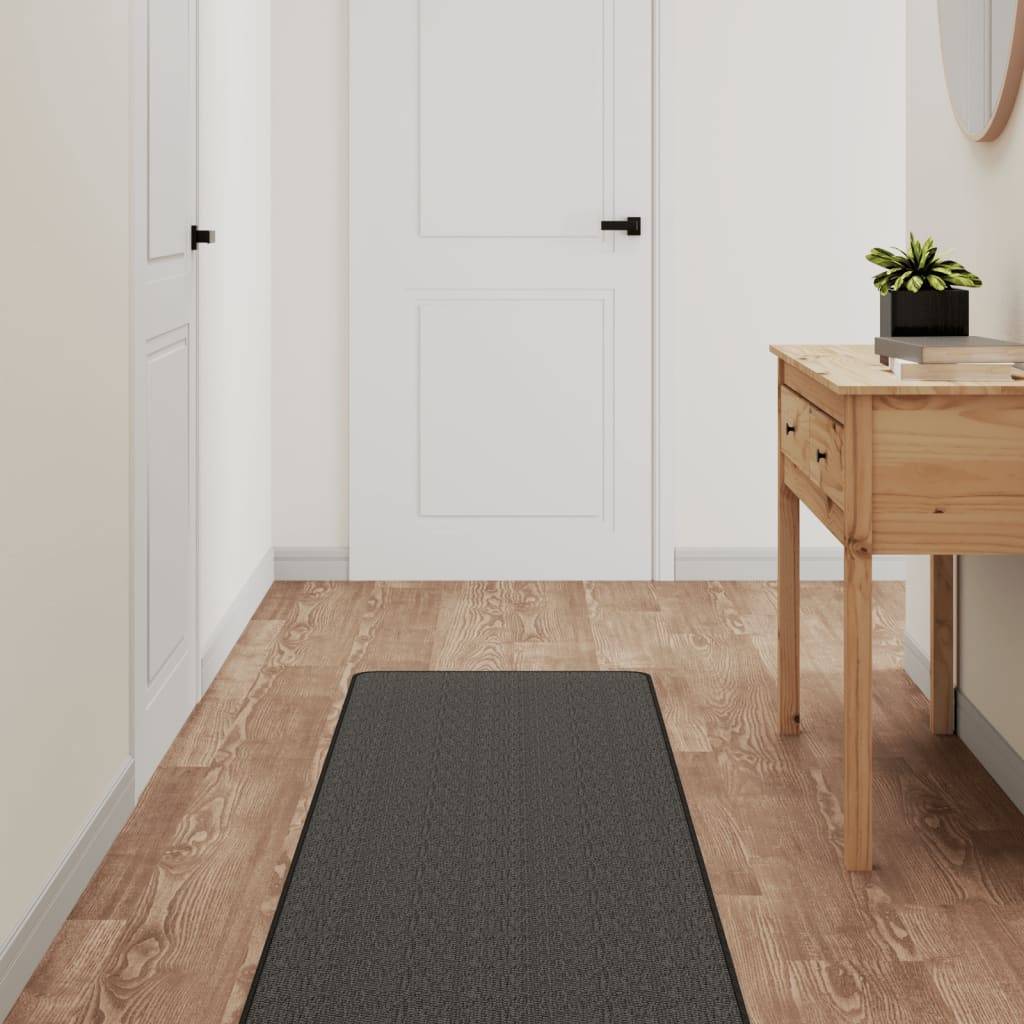 Tapis de Sol pour Couloir Lavable Design Sisal Moderne pour Passage Anthracite 50x250 cm – ComfortXL Outdoor Living - Image 1